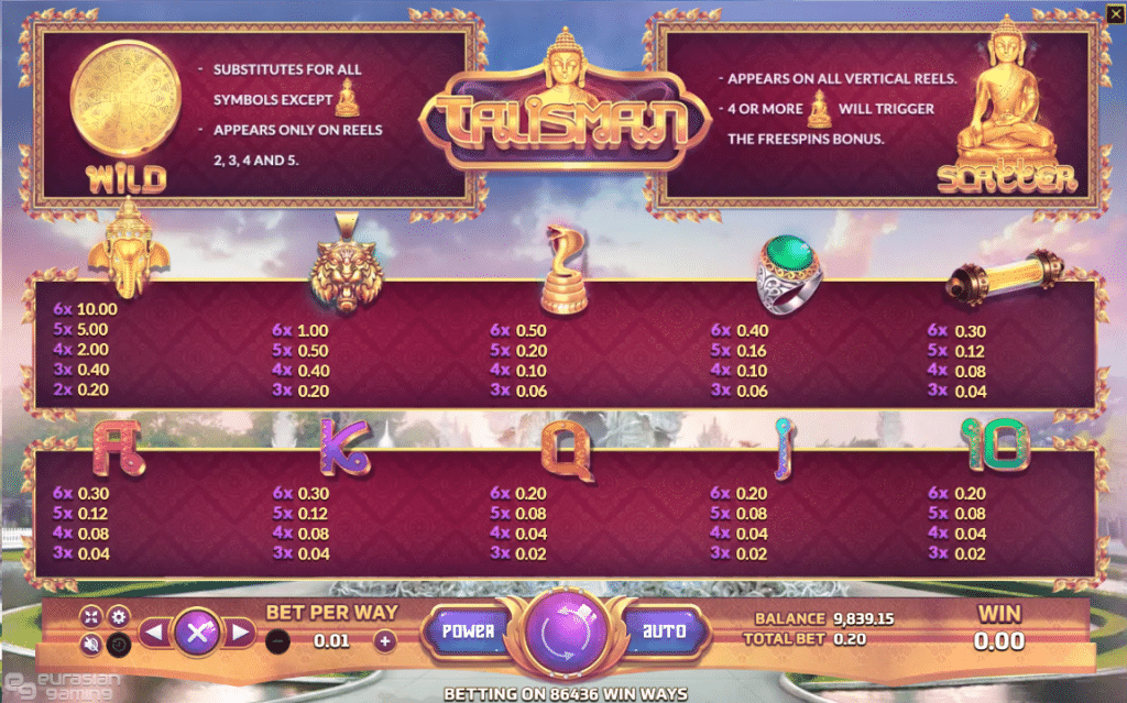 สมัครเล่น Talisman เสริมดวง ลุ้นแตกทุกสปิน