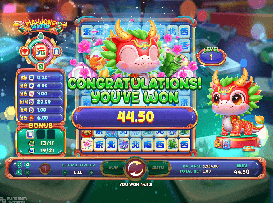 สมัครเล่น Mahjong Reactor รับโบนัสแรกเข้าทันที