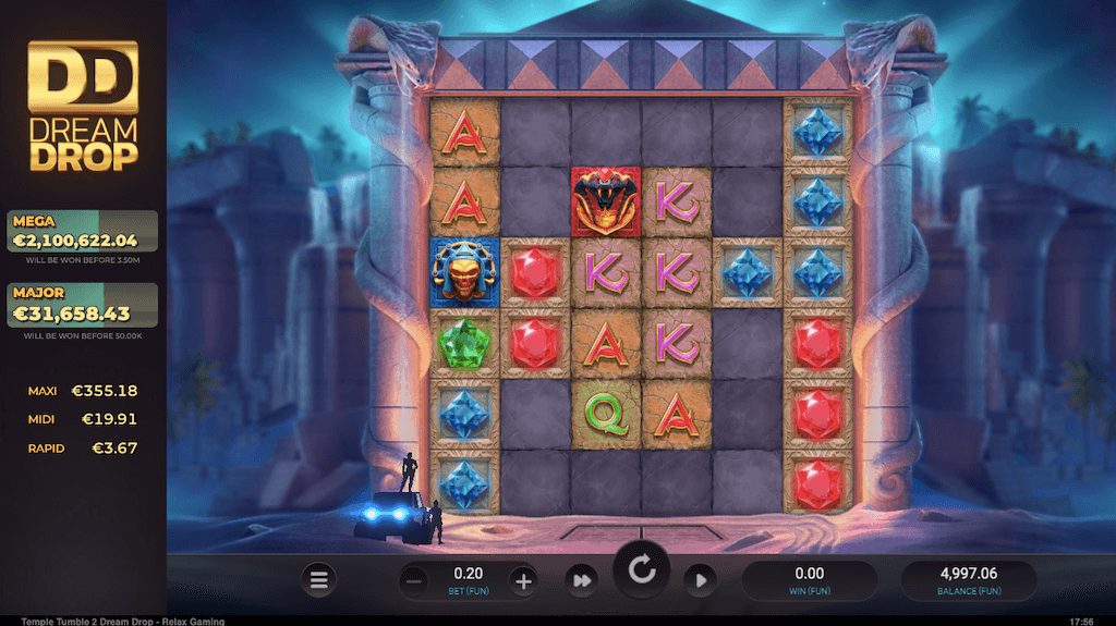 รีวิวเกม Temple Tumble 2 Dream Drop ธีมผจญภัยภาพสวย เอฟเฟกต์ดี